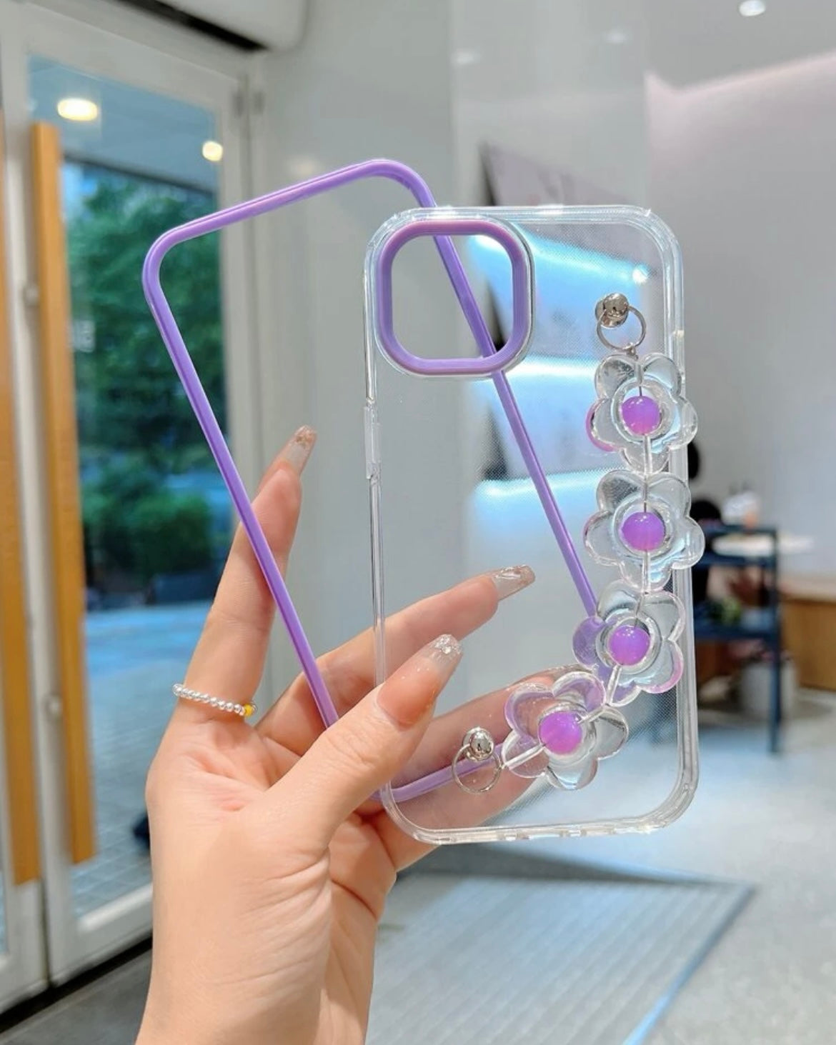 2 Piece Bumper Case with Floral Chain