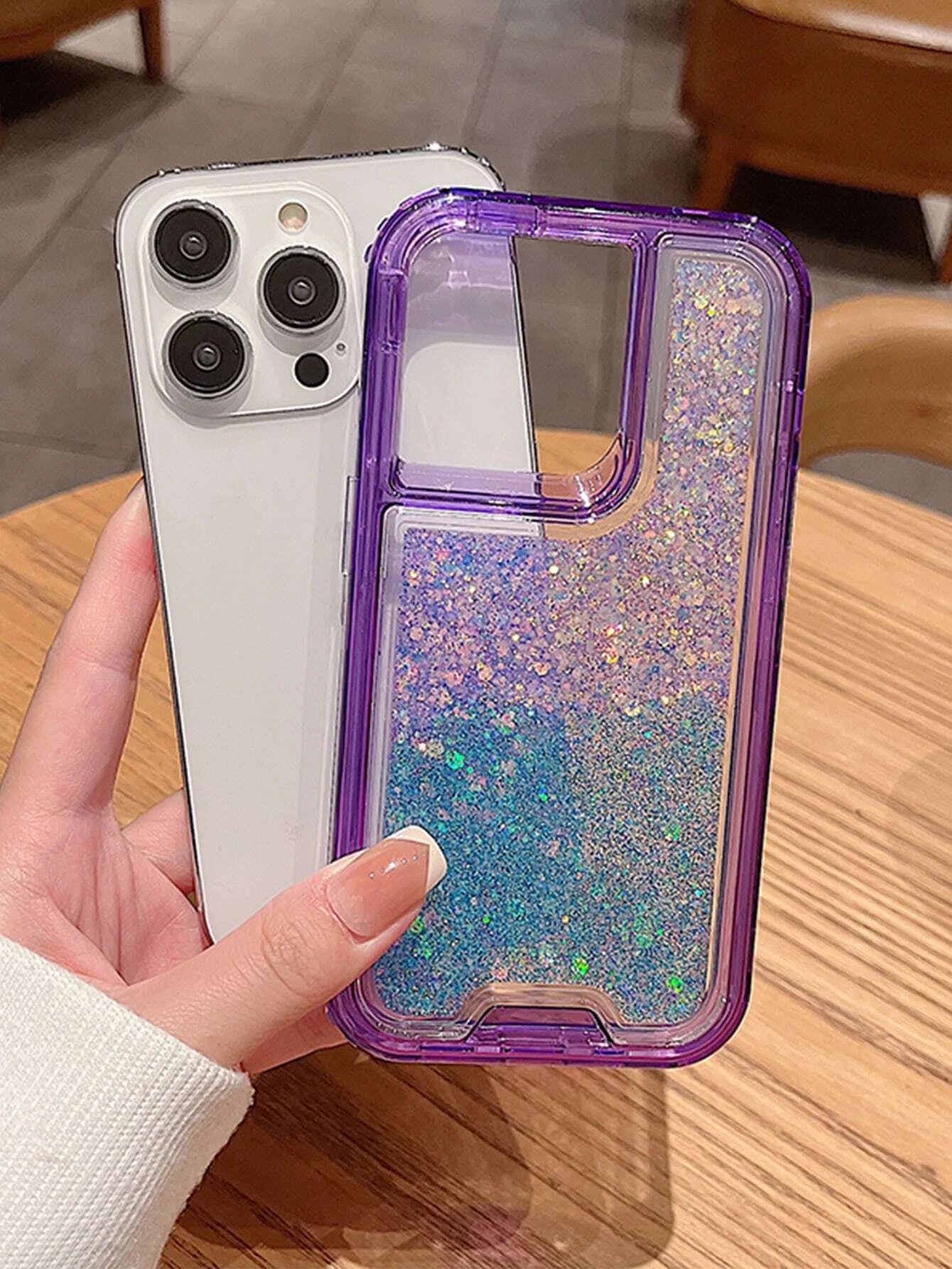 3 Piece Gradient Glitter Protective Case