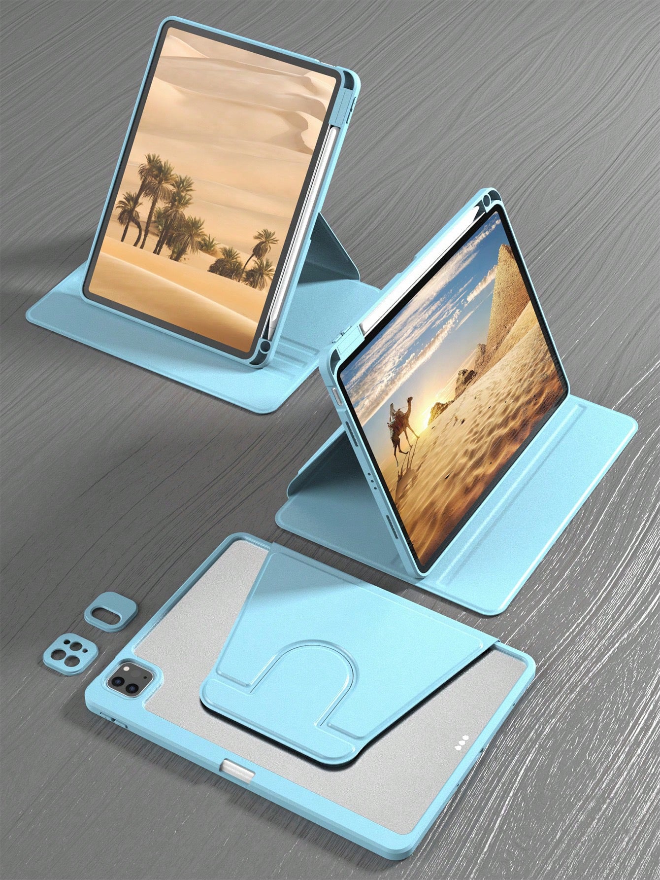 360 Rotating Protective iPad Case with Pencil Holder