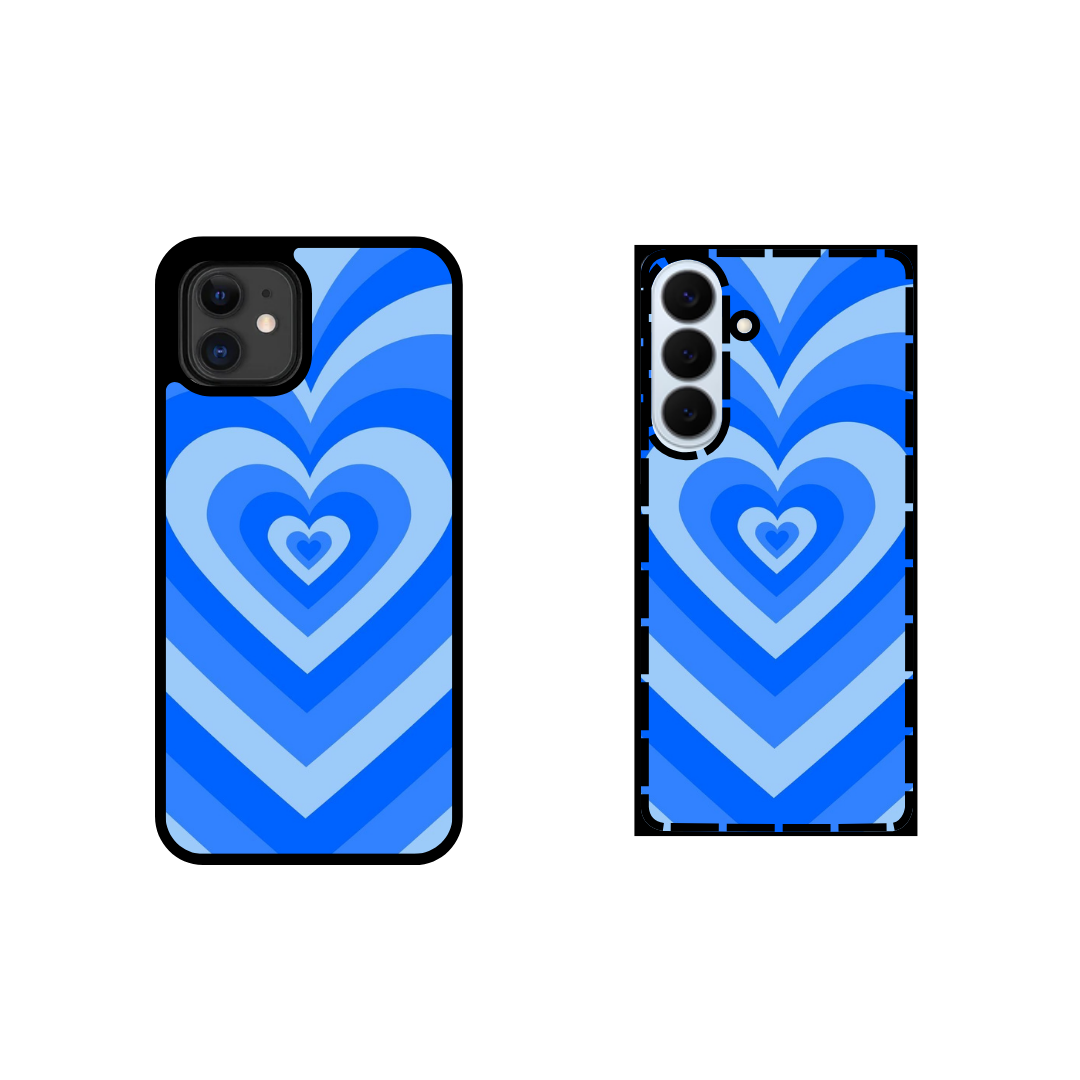 Latte Hearts Case - Blue