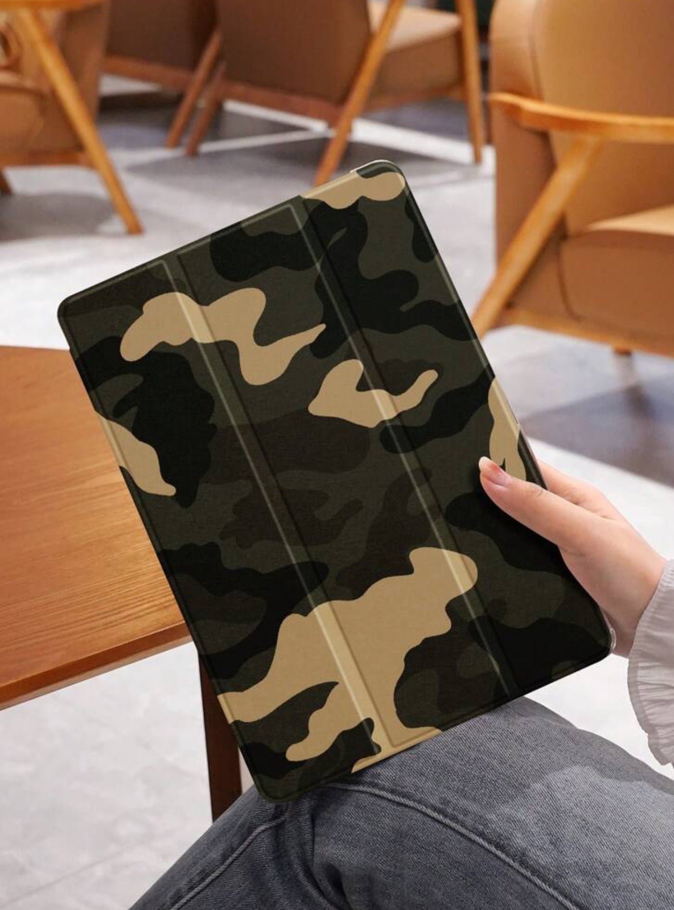 Camo Print iPad Case with Pencil Holder