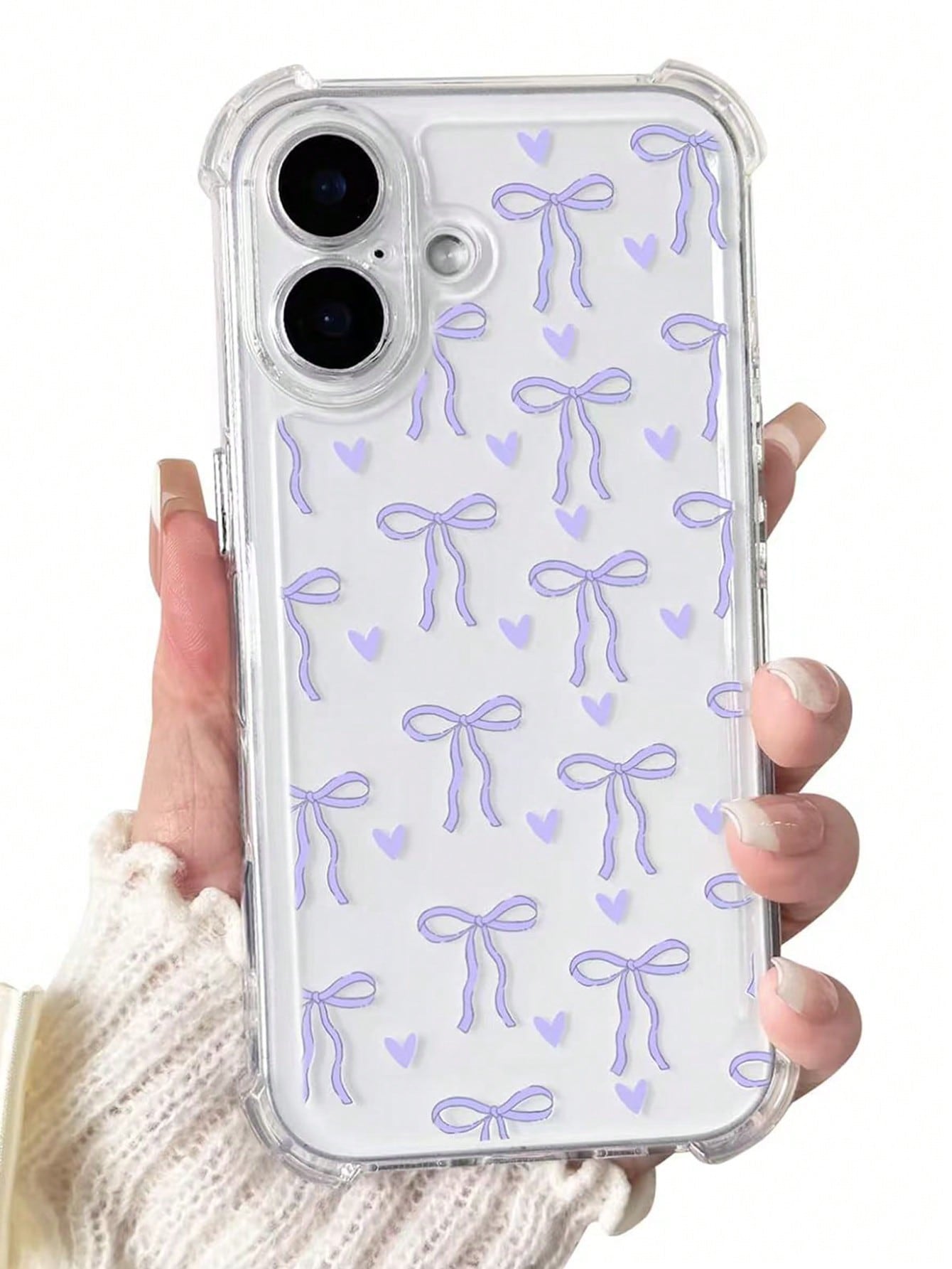 Bow Hearts Clear Shockproof Case