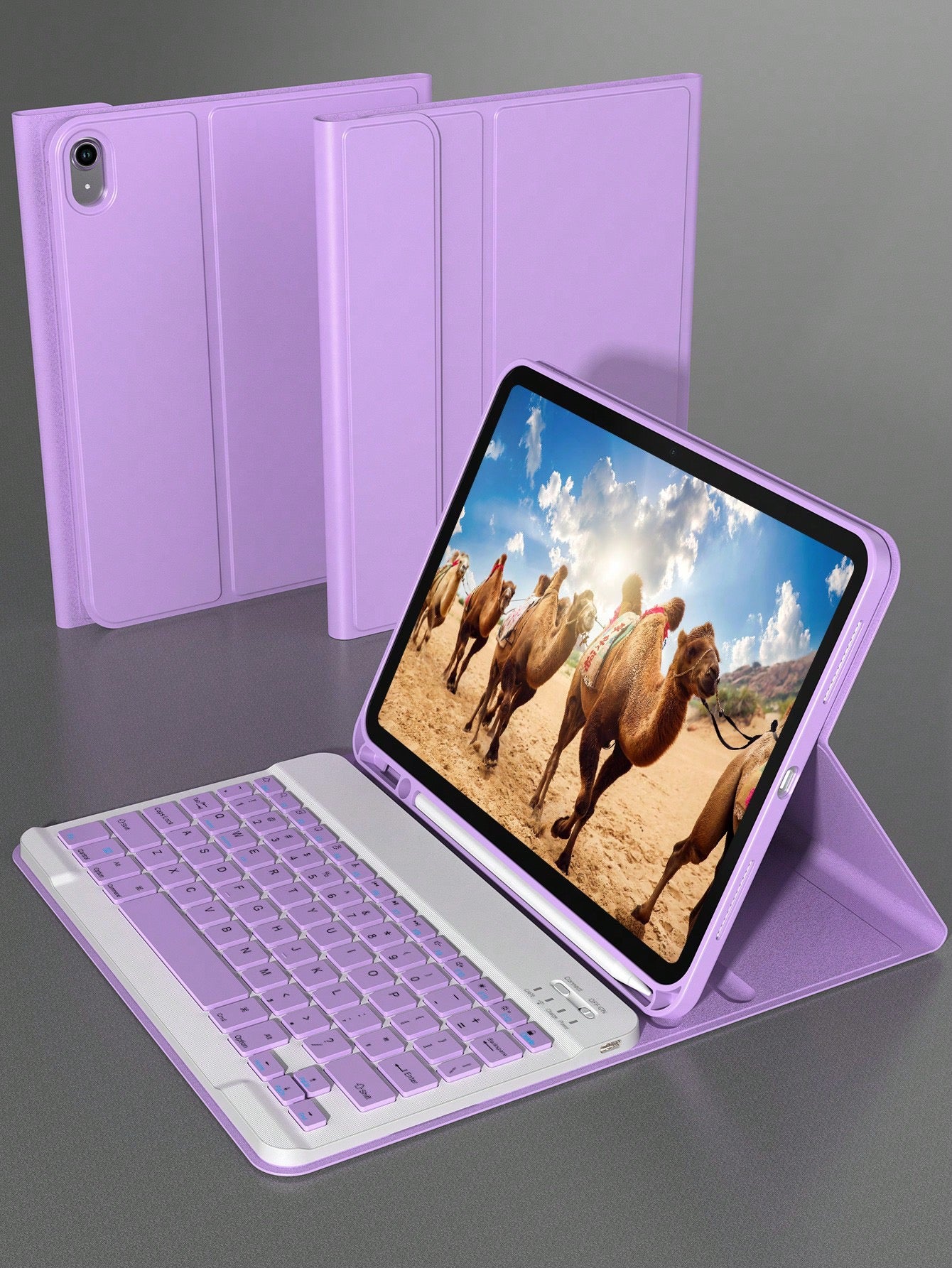 iPad Case with Wireless Keyboard and Apple Pencil Slot