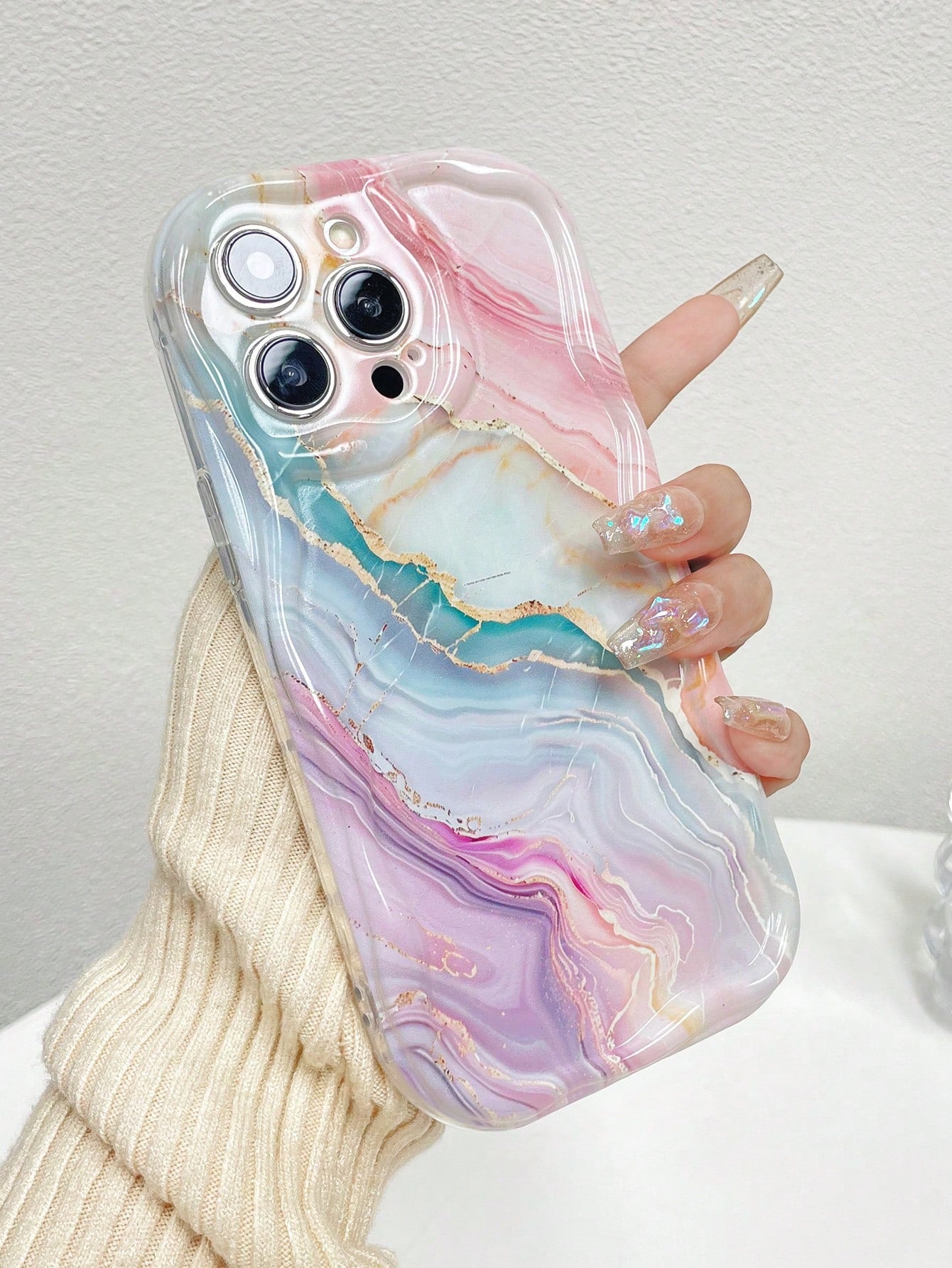 Marble Shockproof Round Edge Case