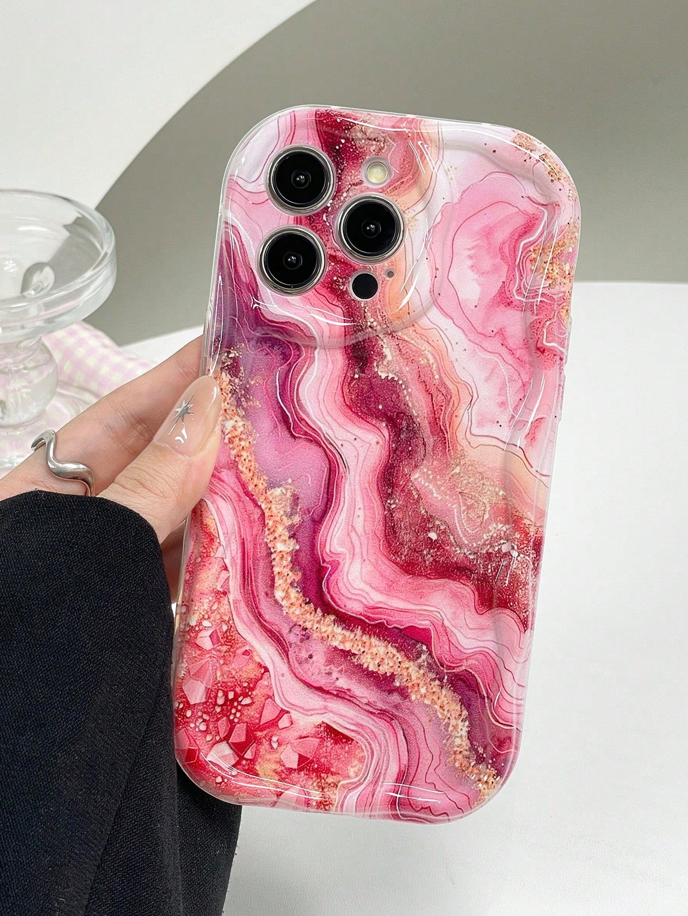 Marble Shockproof Round Edge Case