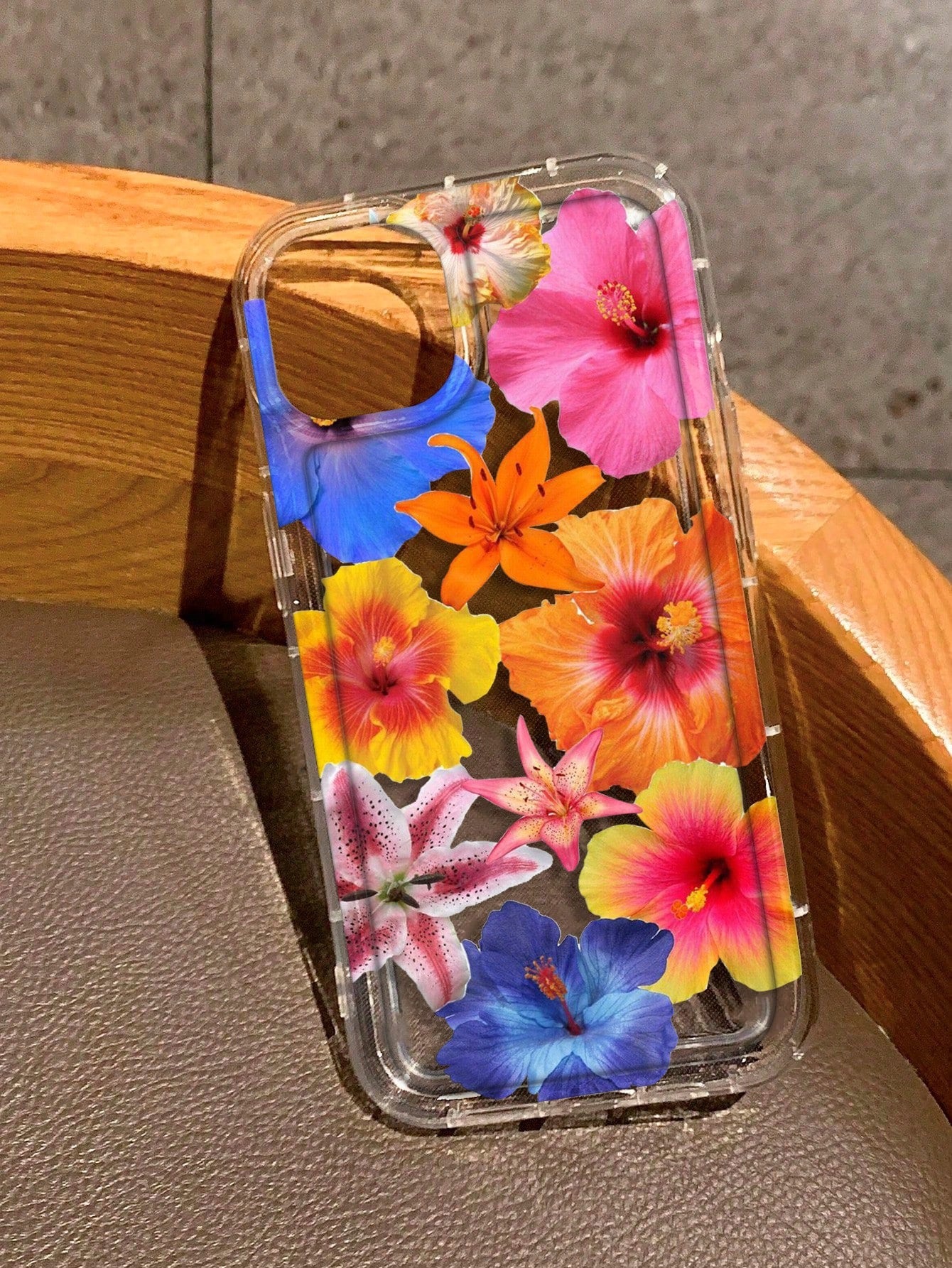 Floral Anti-Fall Clear Case
