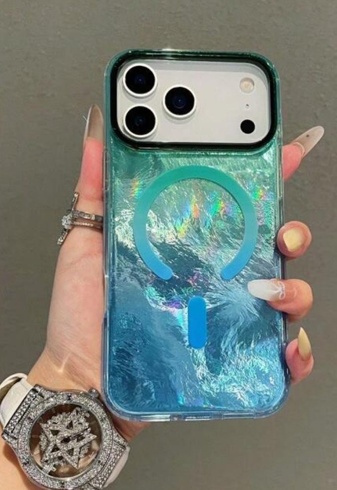 Holographic Glacier Print Case with Magsafe