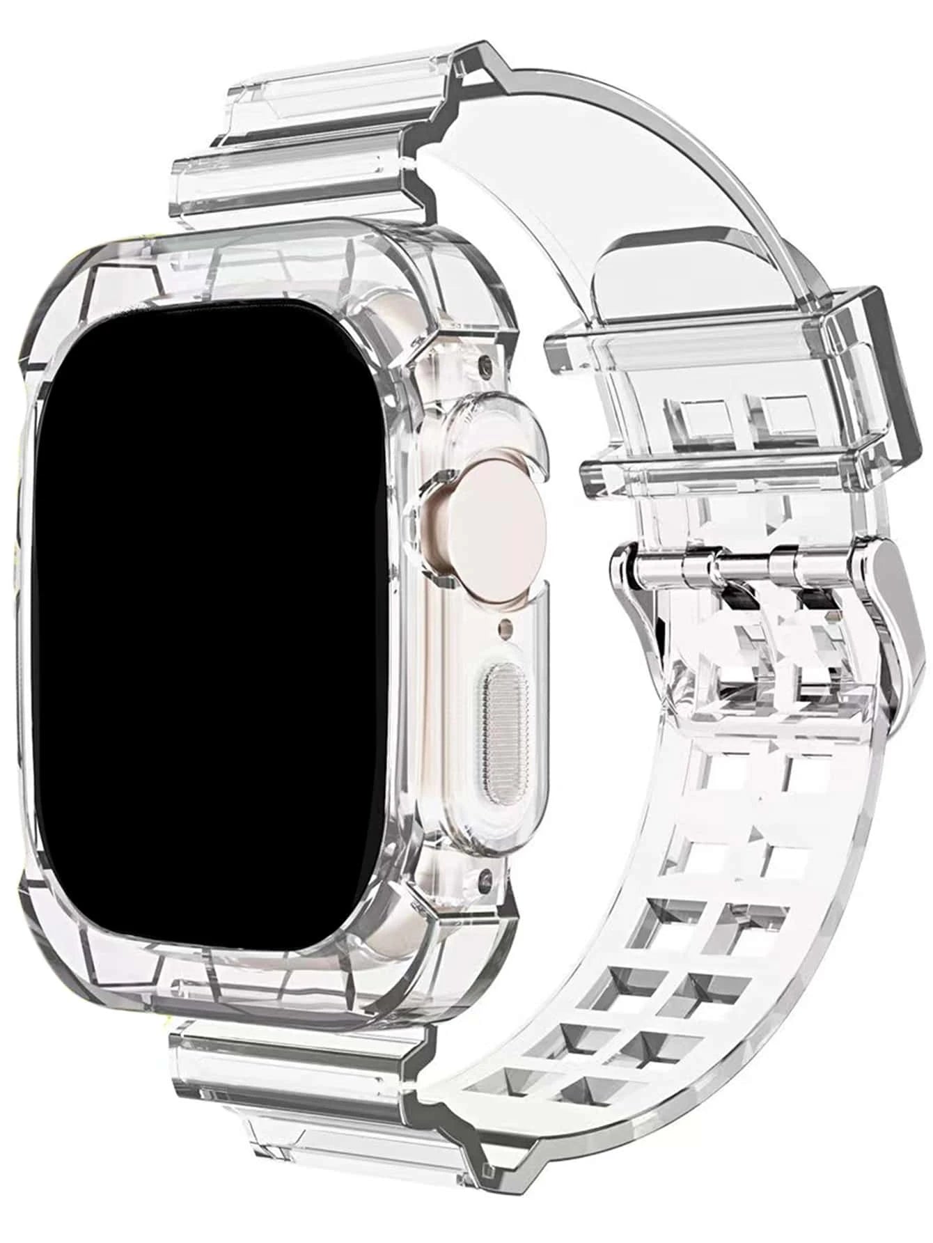 Transparent Apple Watch Sports Band with Built in Case
