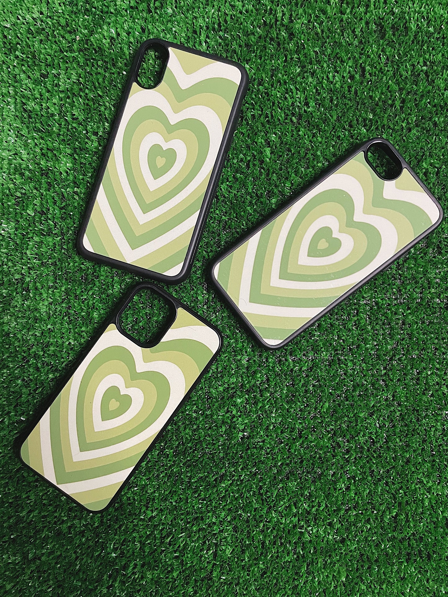 Heart Print Case Pastel Green