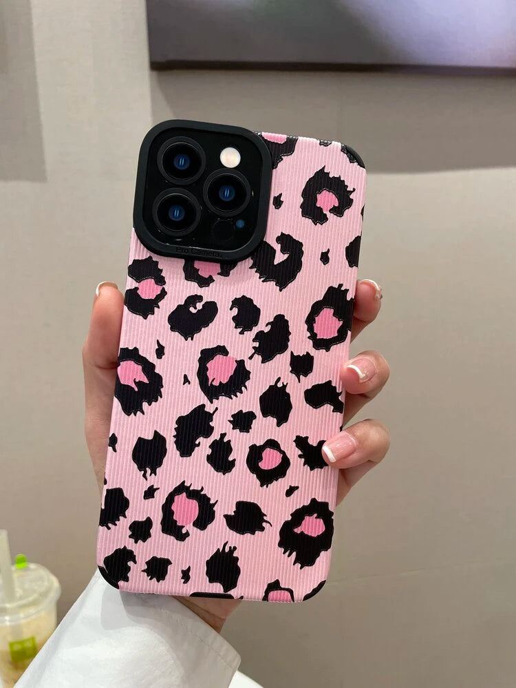Pink Leopard Print Shockproof Case