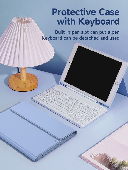iPad Case with Wireless Keyboard and Apple Pencil Slot