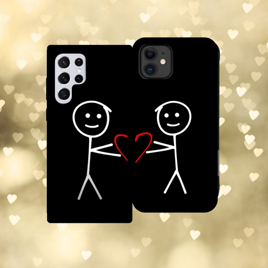 Stick People Heart Couples Case