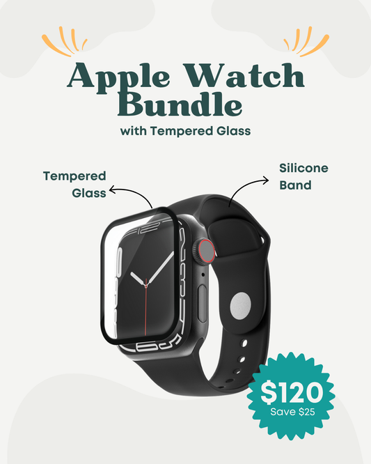 Apple Watch Tempered Glass and Band Bundle