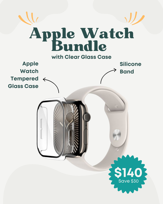 Apple Watch Glass Case and Band Bundle