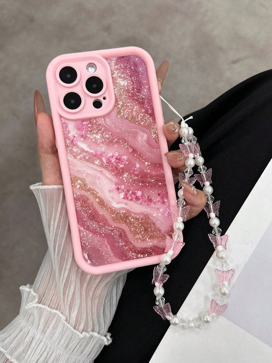 Marble Case with beaded Lanyard