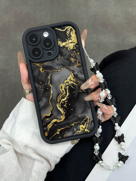 Marble Case with beaded Lanyard