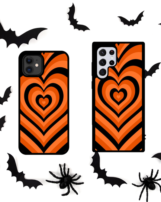 Latte Hearts Orange/Black Case