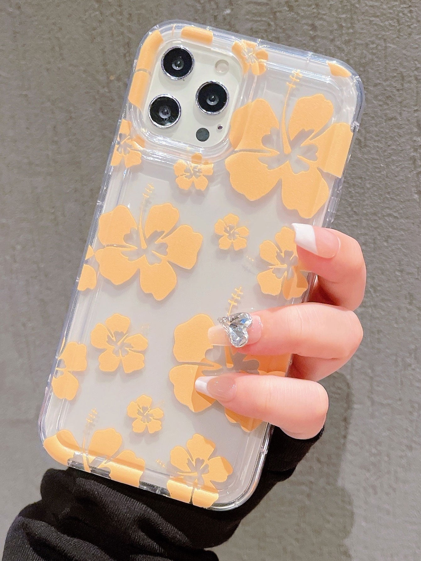 Floral Anti-Fall Clear Case