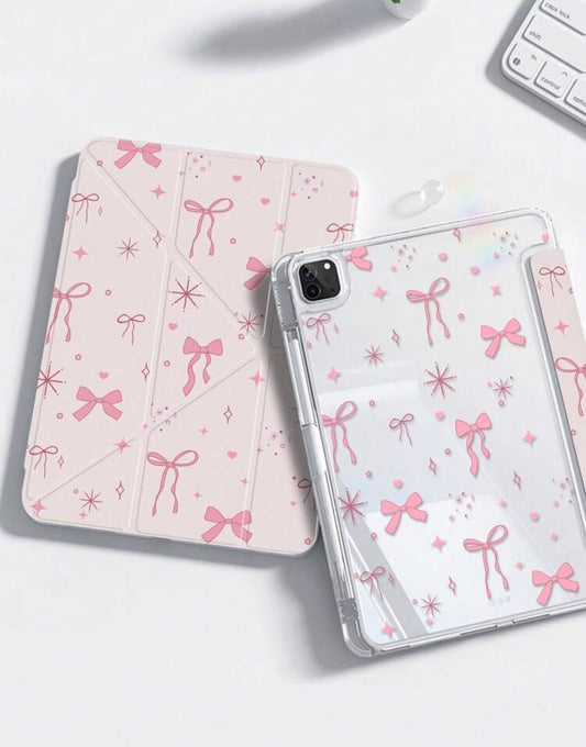 Pink Bows iPad Case with Pencil Holder