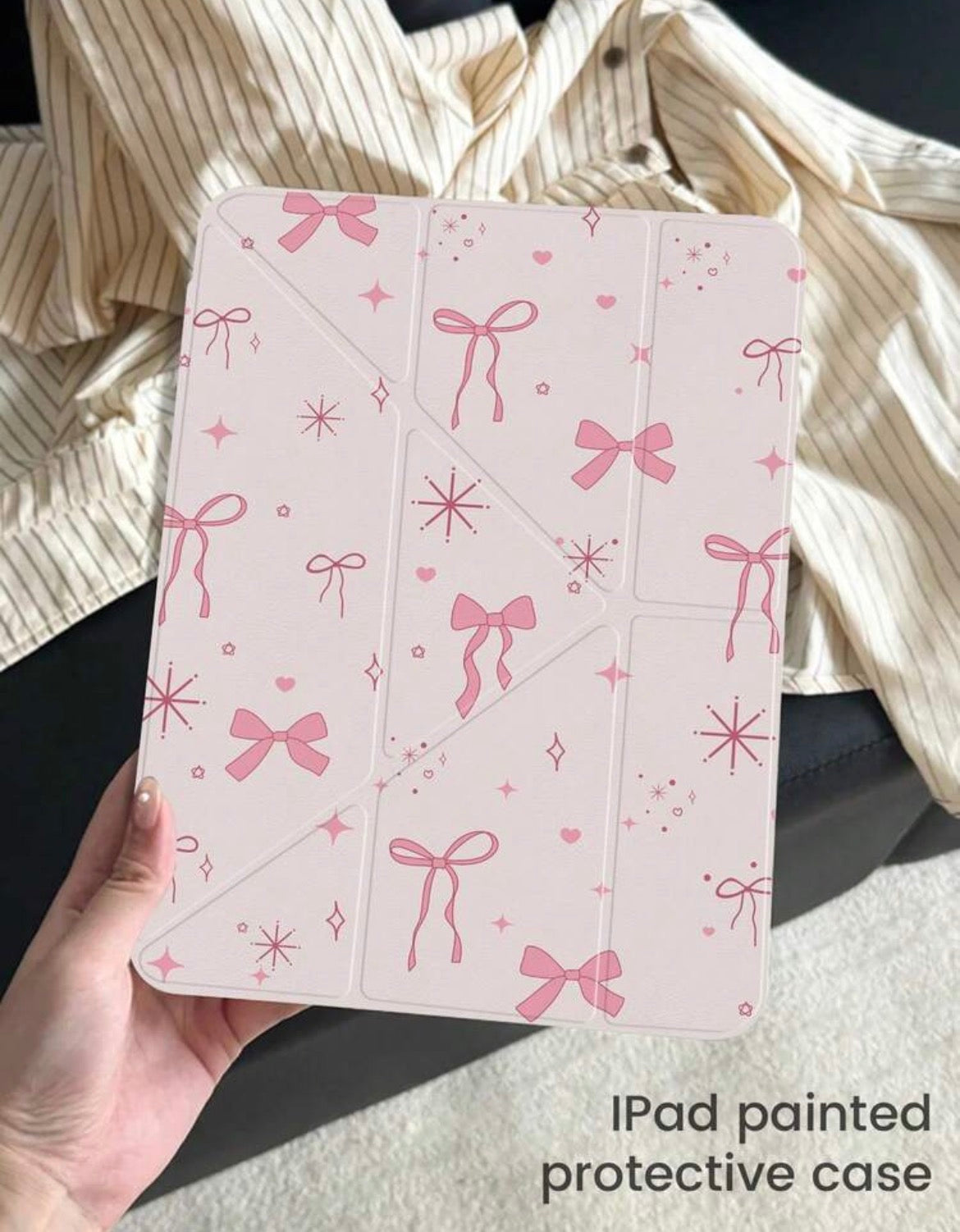 Pink Bows iPad Case with Pencil Holder