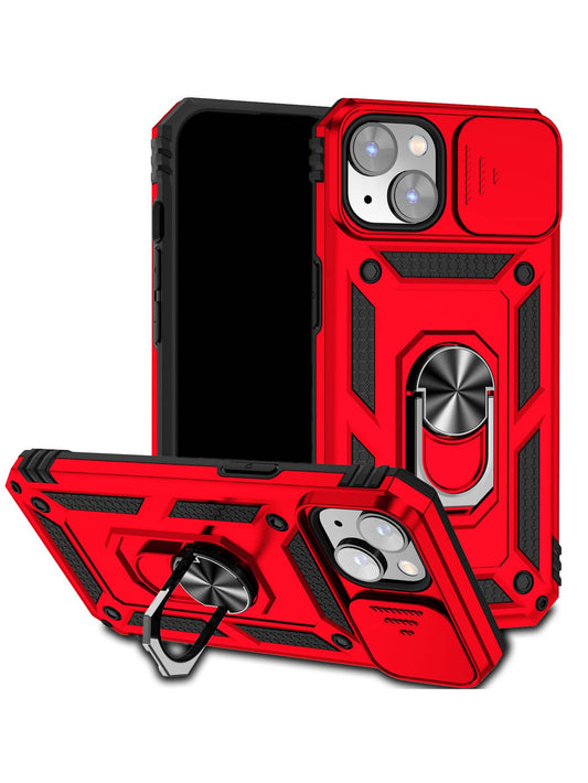Shockproof Anti-Fall Case with Camera Cover and Ring Holder