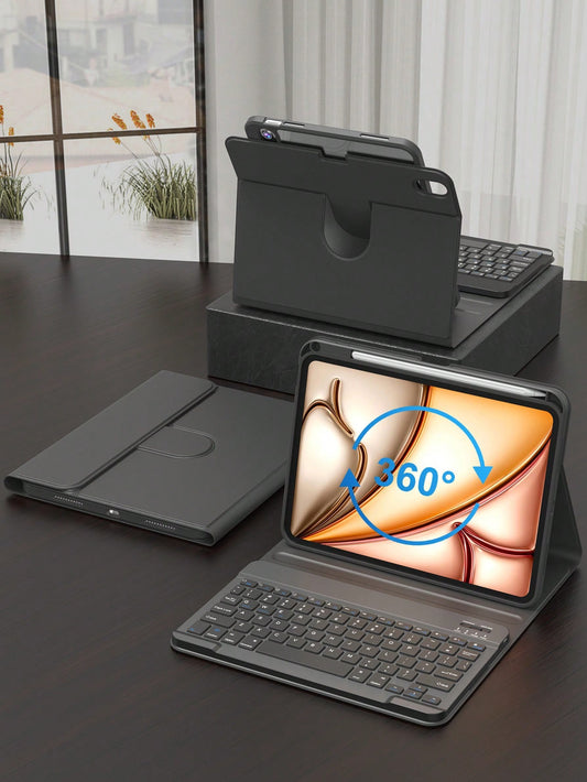 New 360 Rotating Protective Keyboard Case for iPad with Apple Pencil Slot