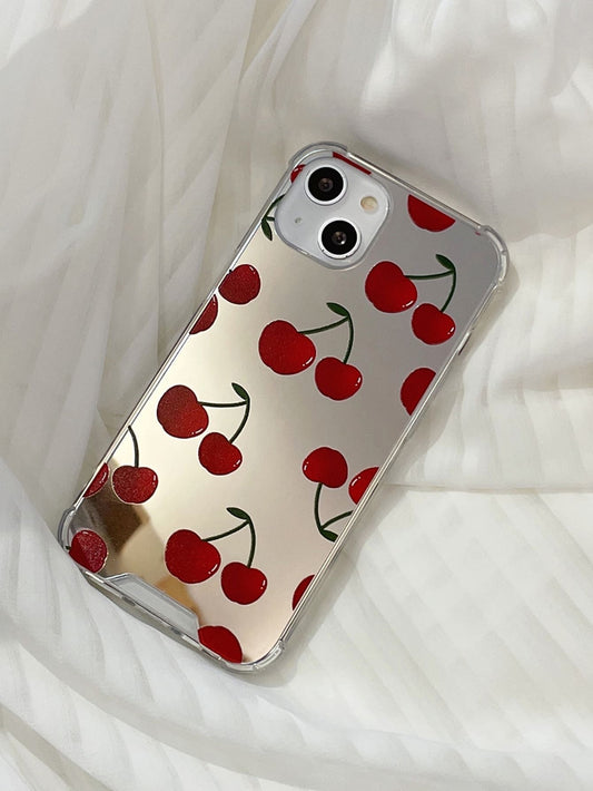 Cherry Print Mirror Case