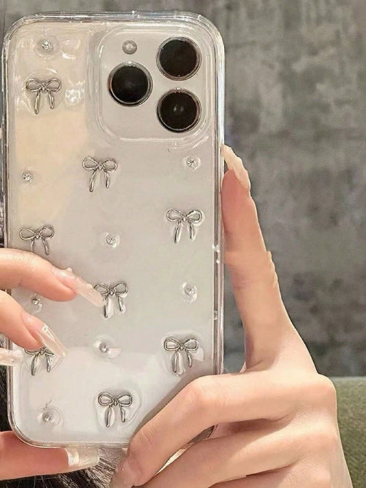 Silver 3D Bows Clear Case