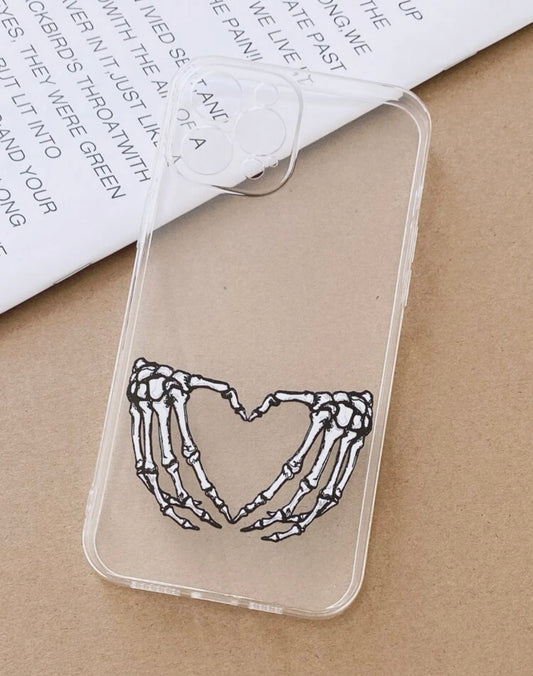 Skeleton Heart Clear Case