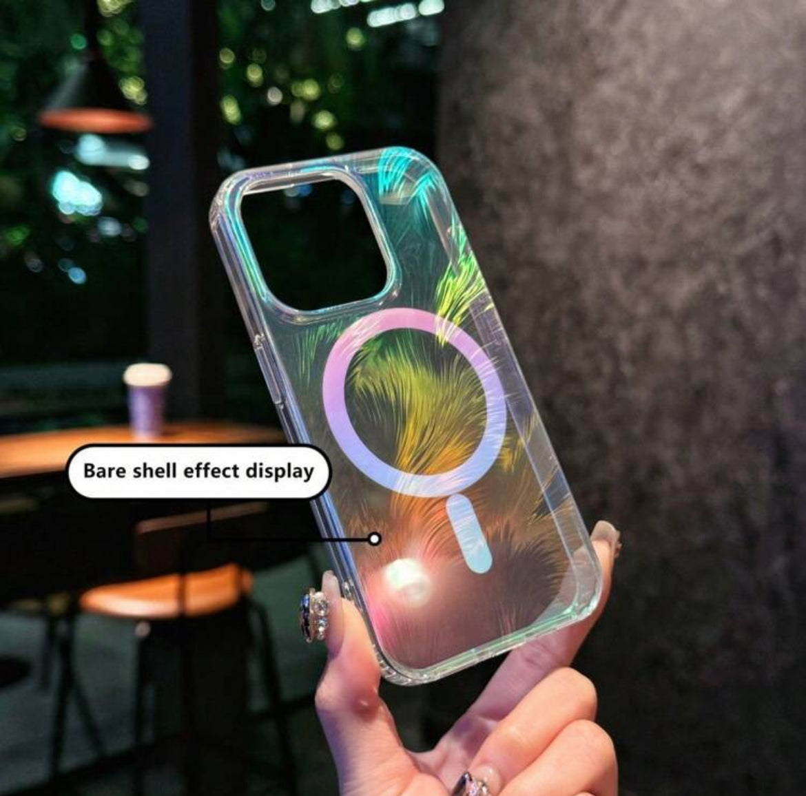 Holographic Feather Print Case with Magsafe