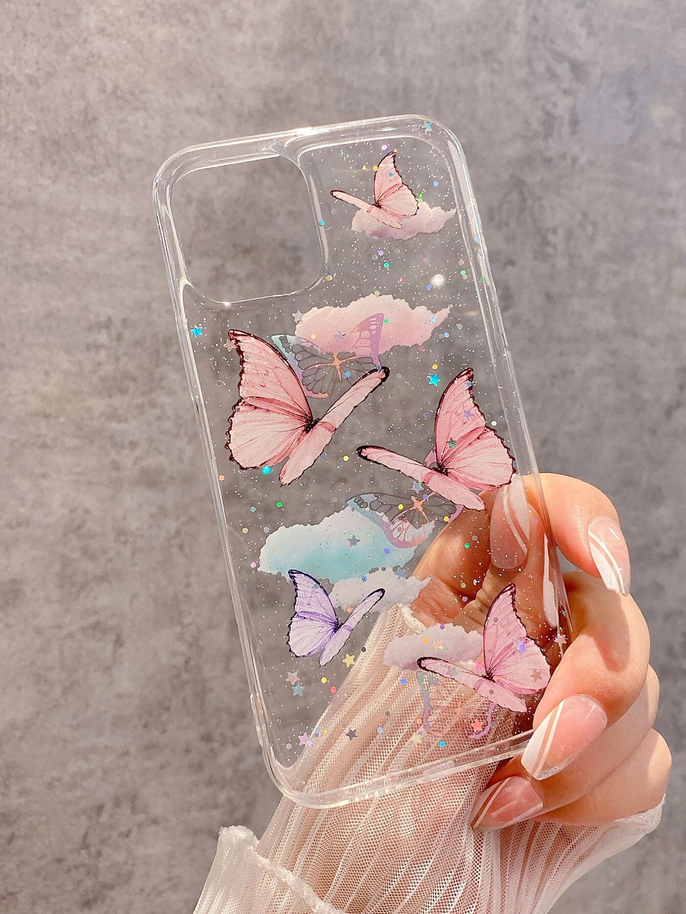 Butterfly Glitter Clear Case