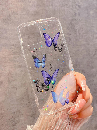 Butterfly Glitter Clear Case