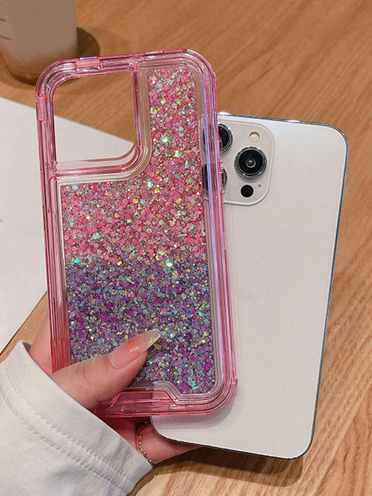 3 Piece Gradient Glitter Protective Case