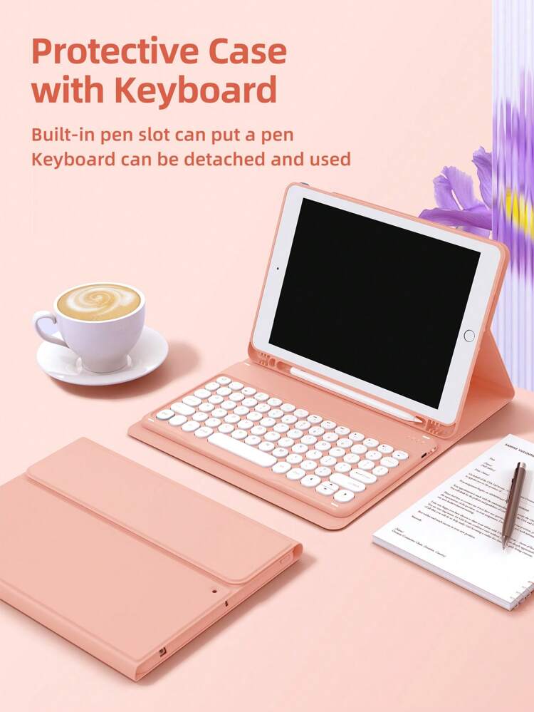 iPad Case with Wireless Keyboard and Apple Pencil Slot
