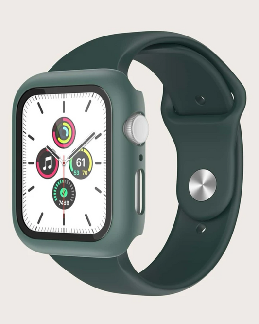 Apple Watch Tempered Glass Case and Silicone Band Combo