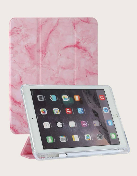 Marble Print iPad Case with Pencil Holder