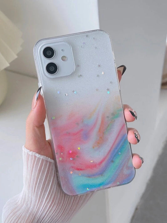 Marble Glitter Clear Case