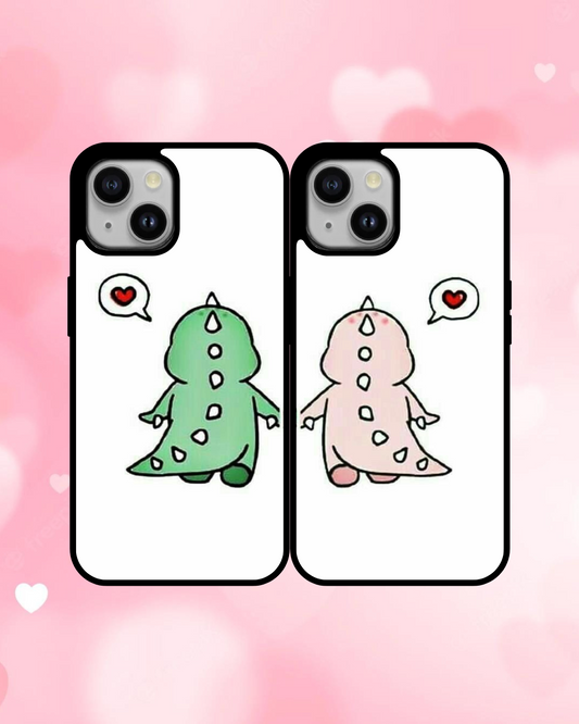 Dinosaur Holding Hands Couples Case
