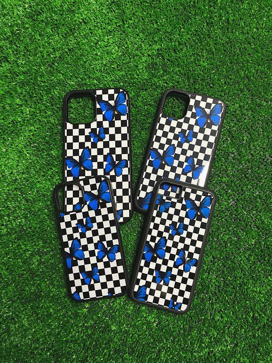 Checkered Butterfly Case