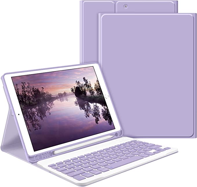 iPad Case with Wireless Keyboard and Apple Pencil Slot