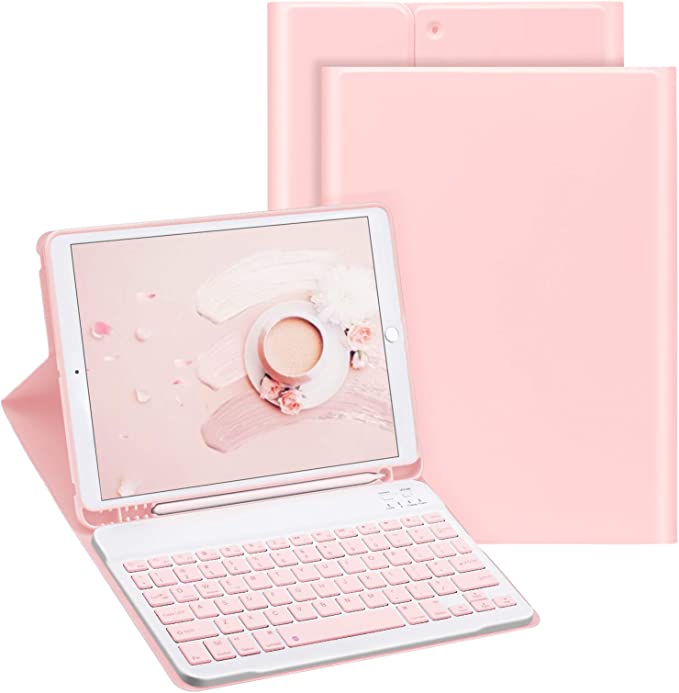 iPad Case with Wireless Keyboard and Apple Pencil Slot